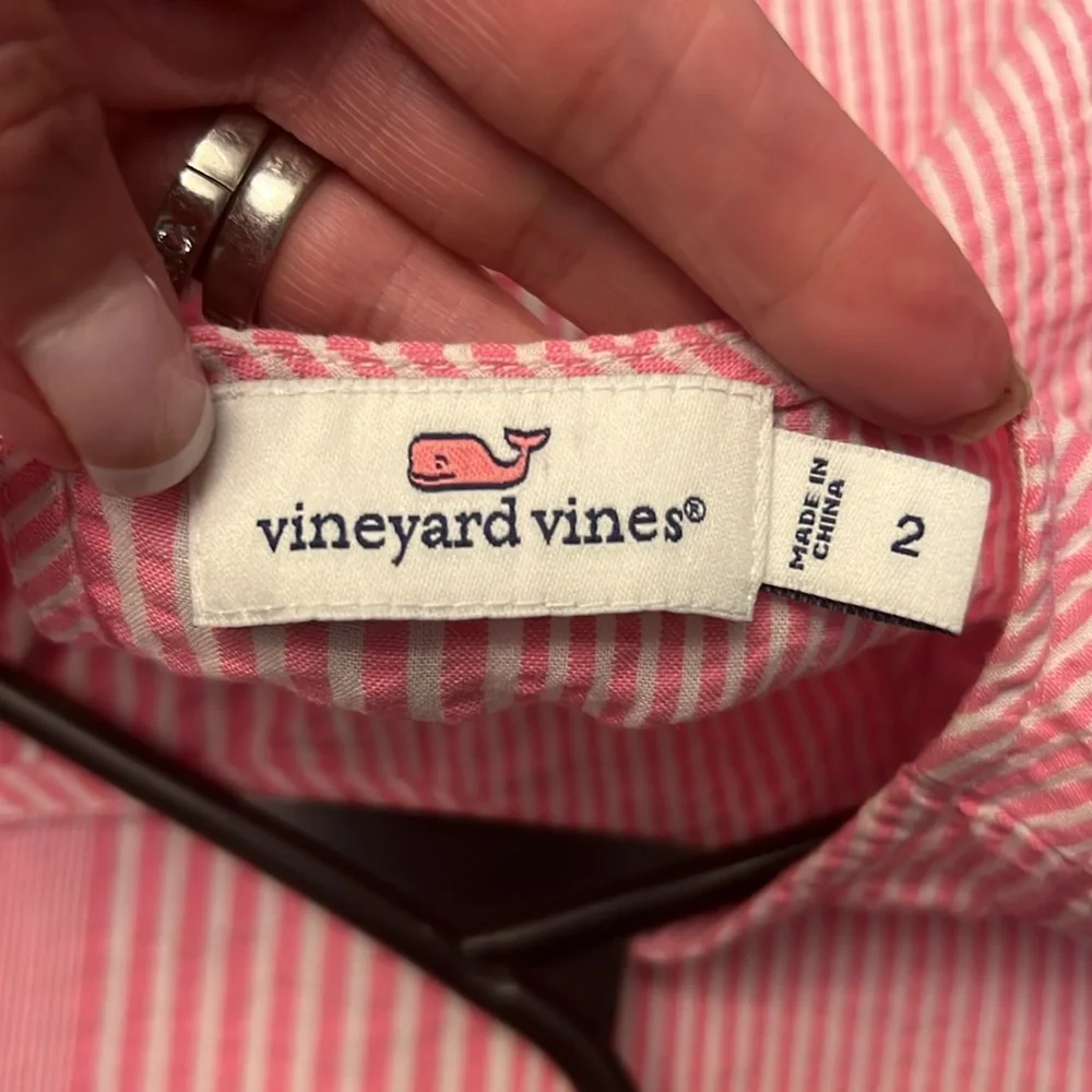 Vineyard Vines Pink and White Striped Sleeveless Top-2